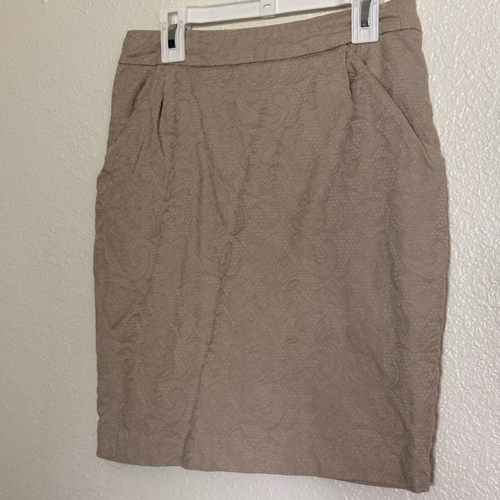 Forever 21 Taupe Textured Pencil Skirt
